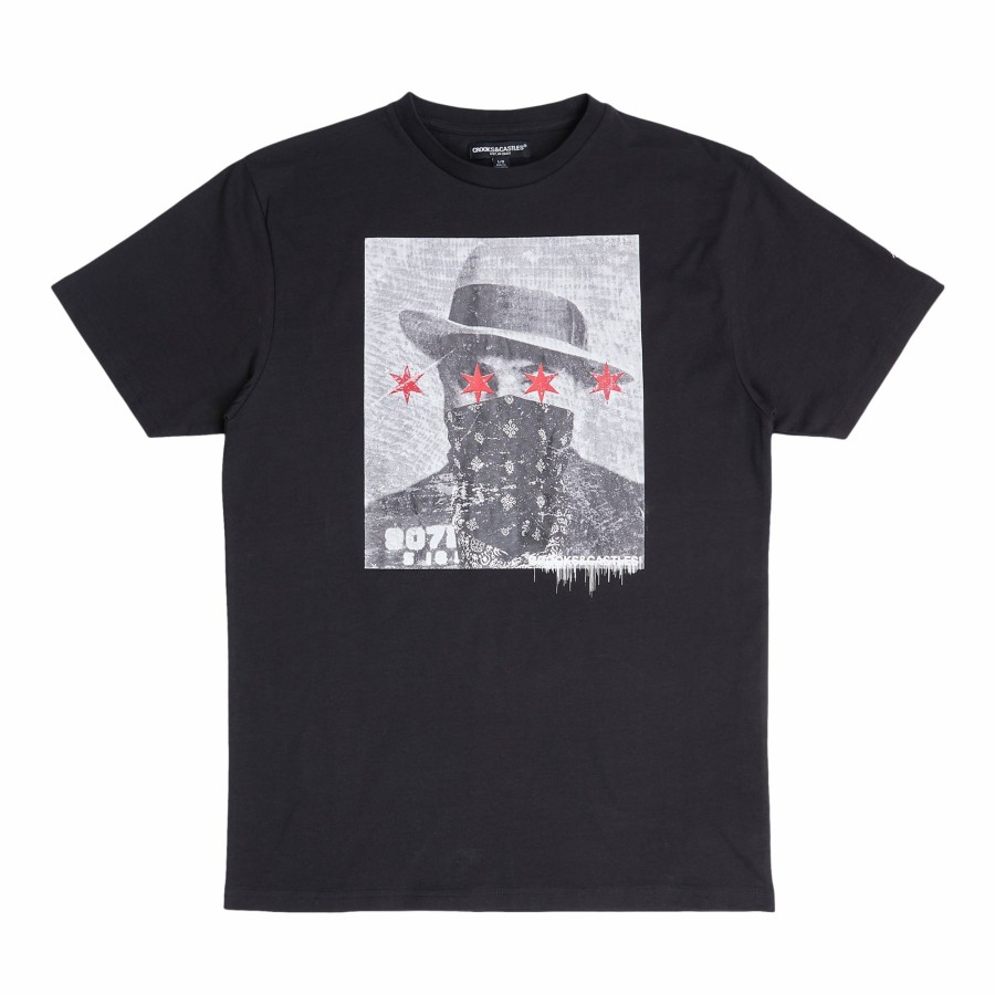 Mens Crooks & Castles | Crooks Bandit Box Portrait Tee Black ~ Crokewear